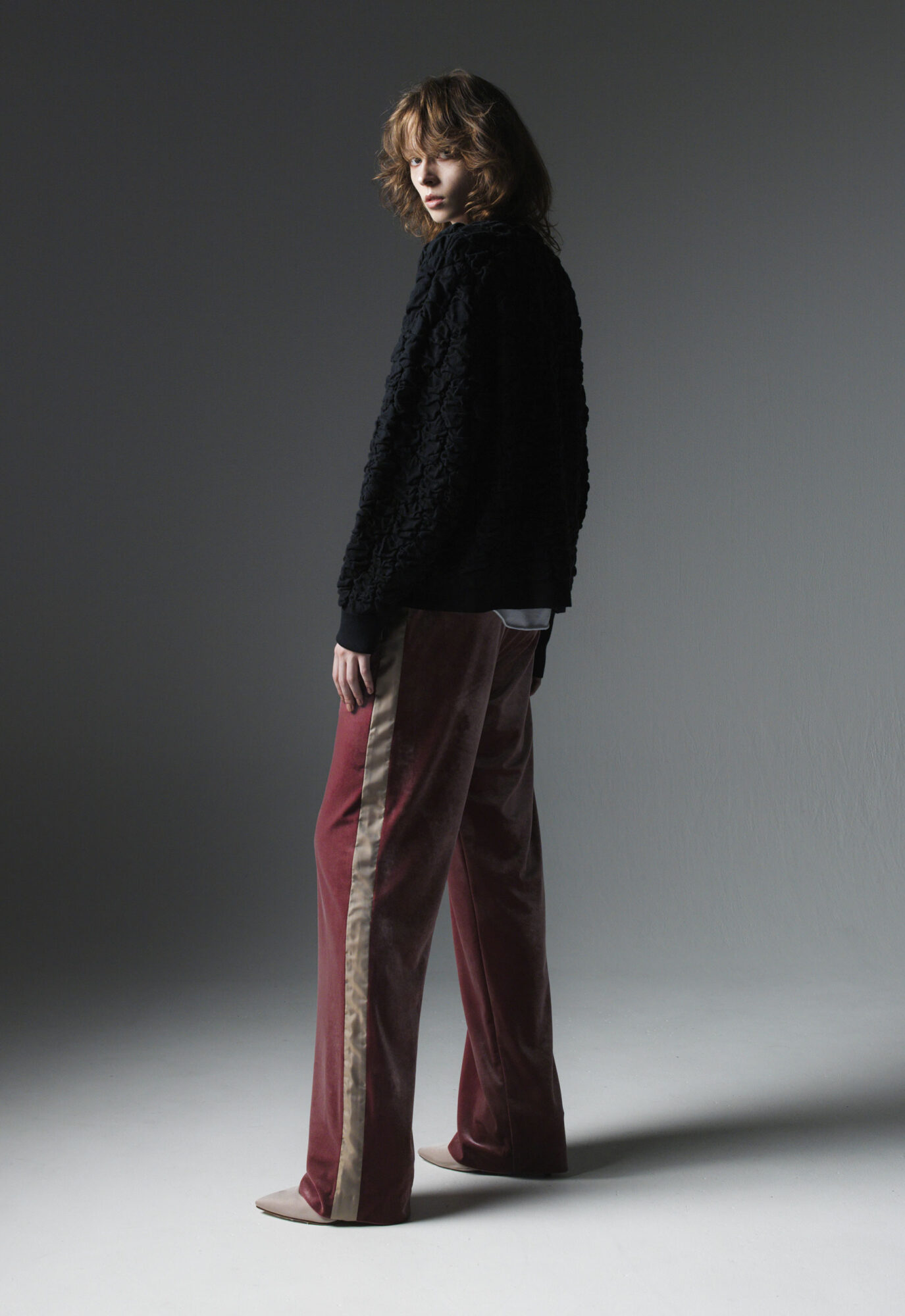 TINYDINOSAUR 2024SS / STRETCH VELVET CLOTH LINE PANTS